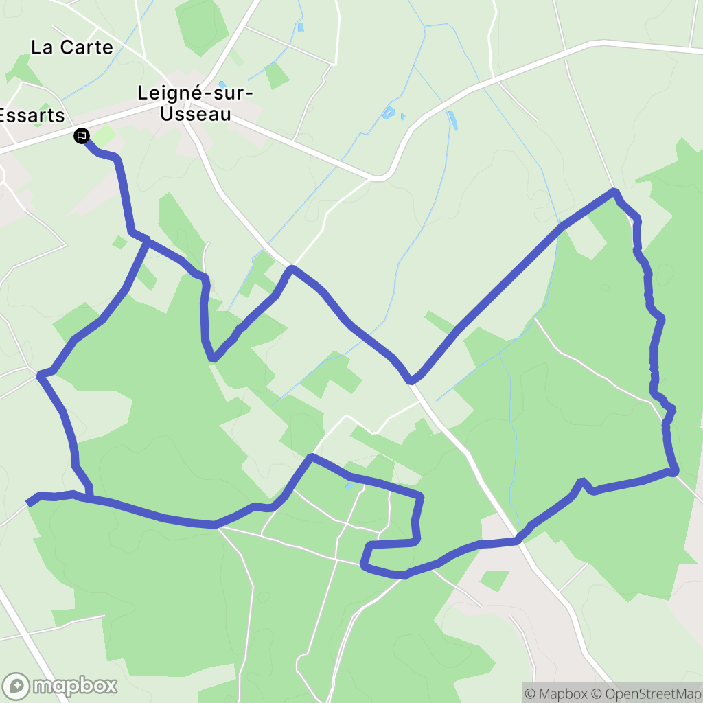 Leigné-sur-Usseau : carte du parcours de randonnée - France
