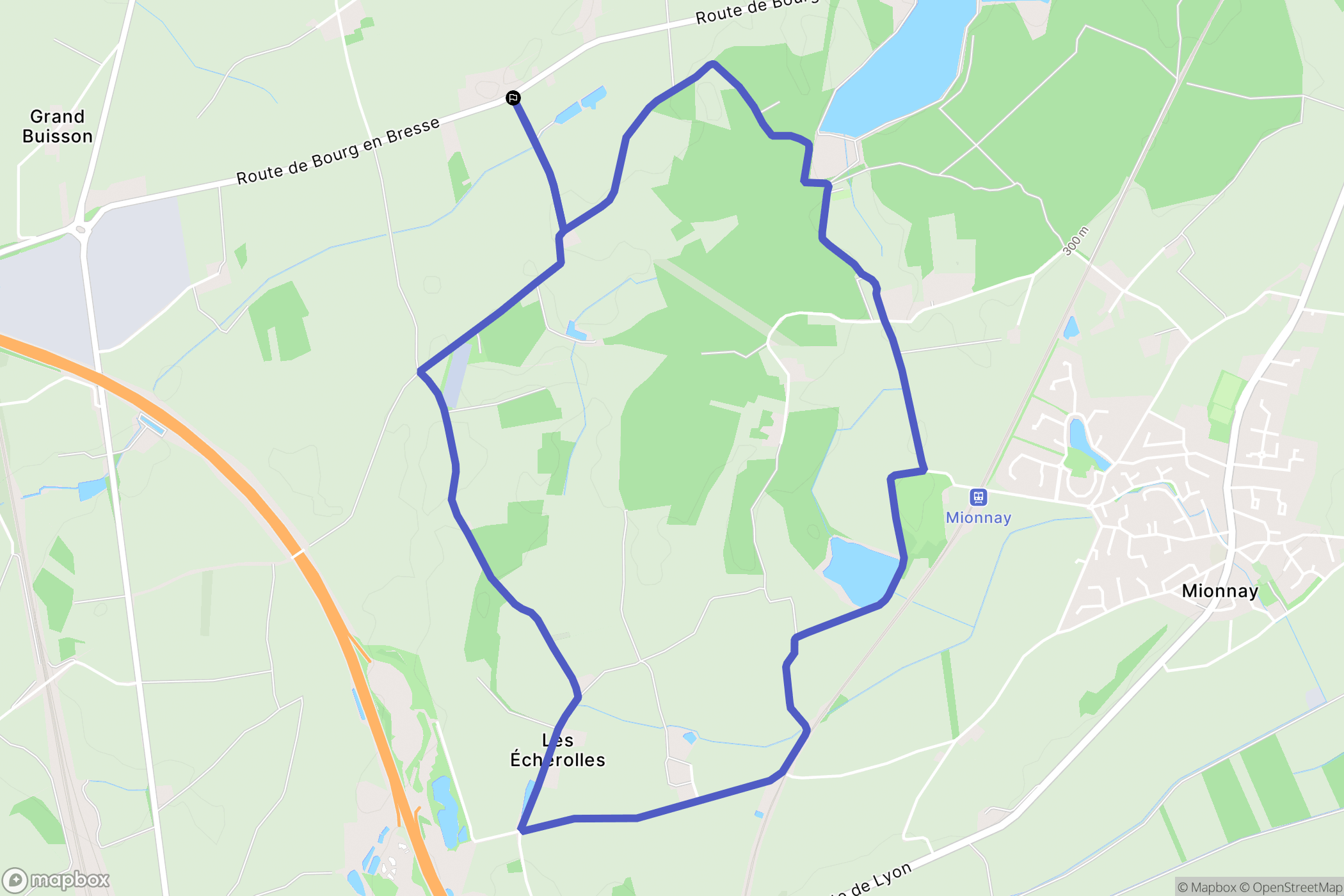 Civrieux : carte du parcours de randonnée - France
