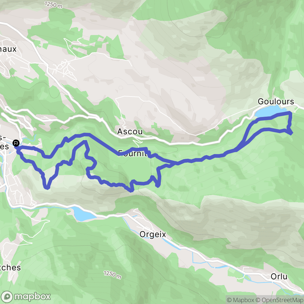 Ax-les-Thermes : carte du parcours de randonnée - France