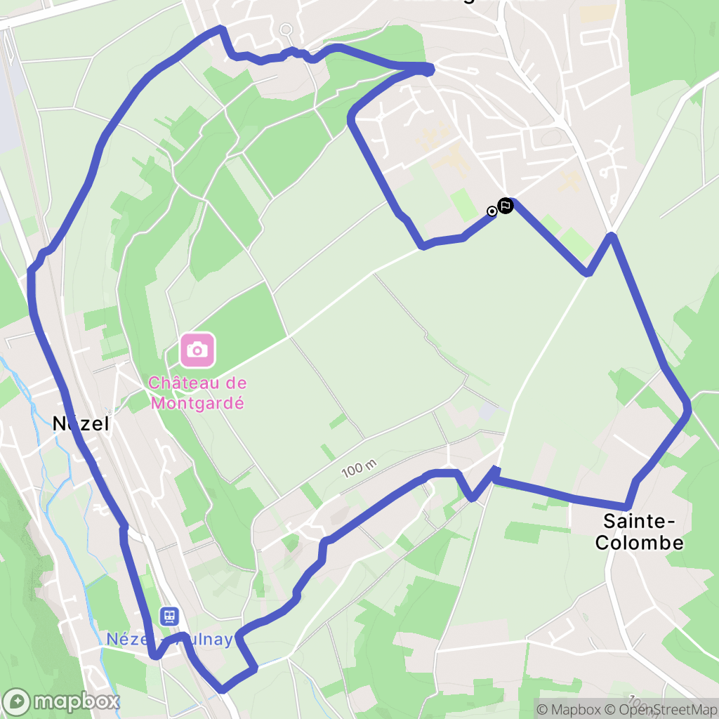 Aubergenville : carte du parcours de randonnée - France