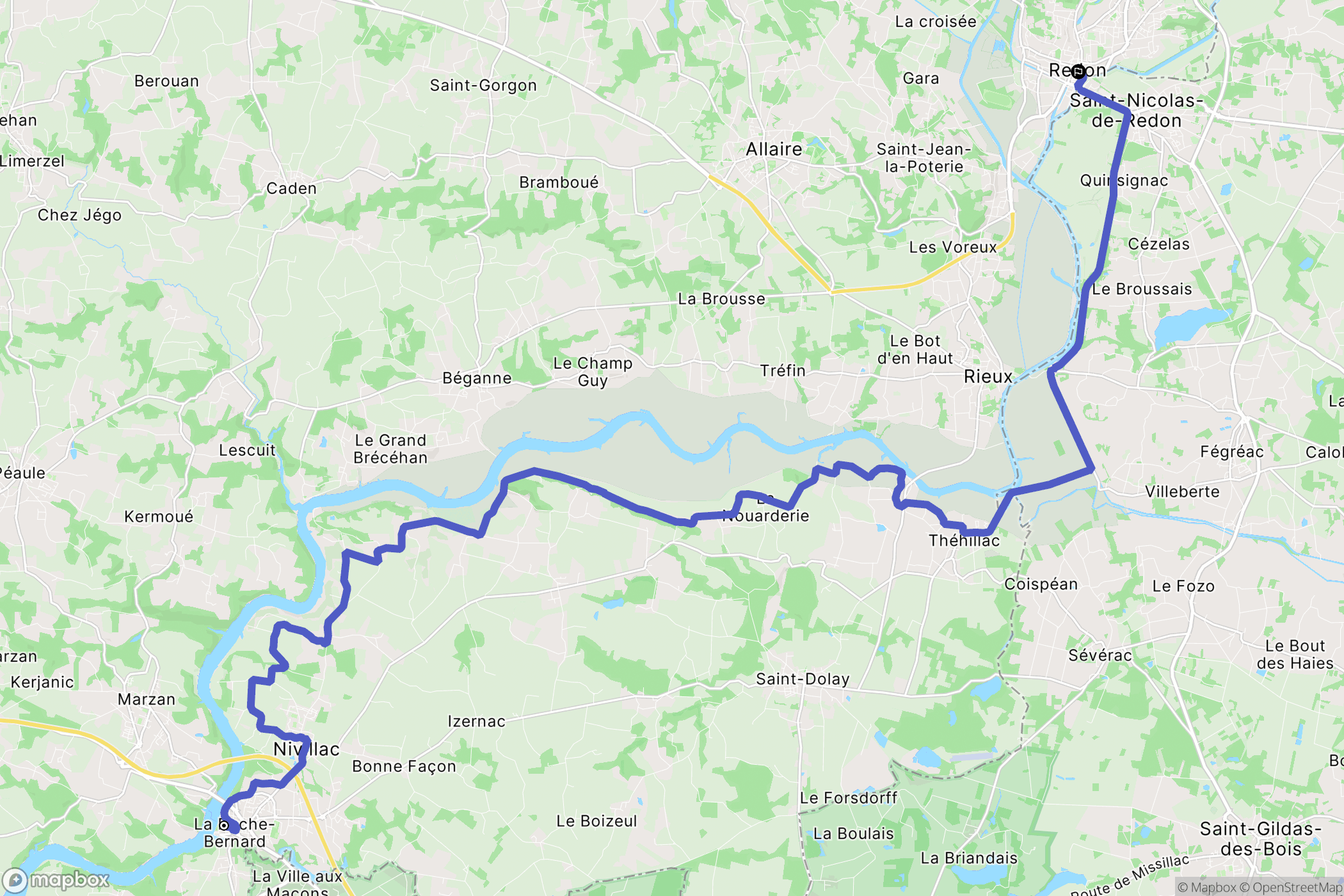 La Roche-Bernard : carte du parcours de randonnée - France