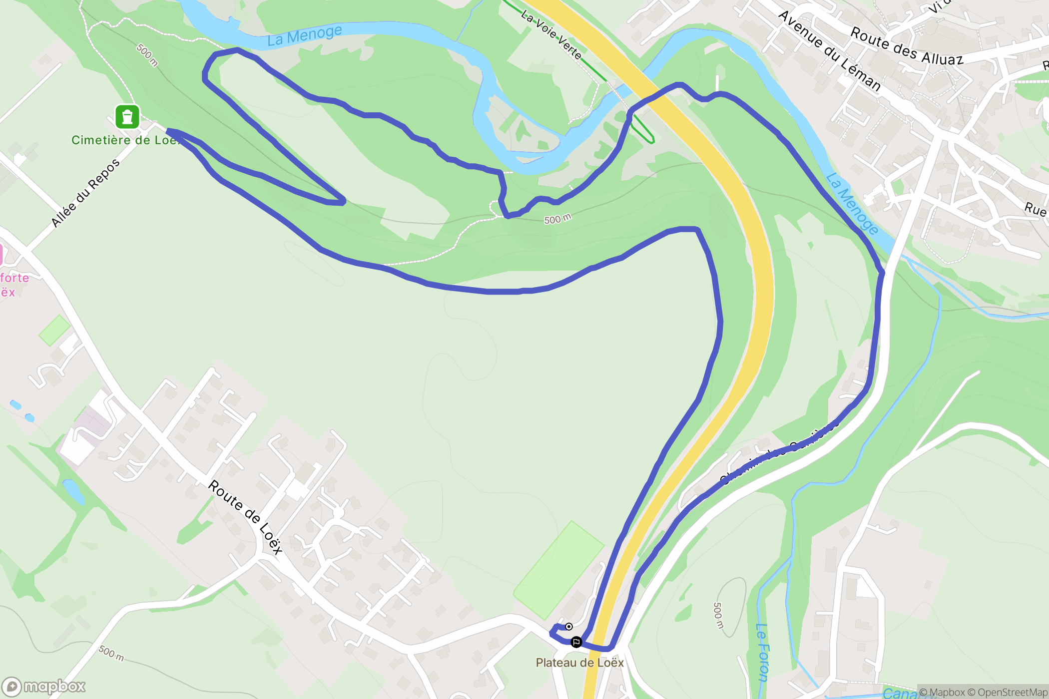 Bonne : carte du parcours de randonnée - France