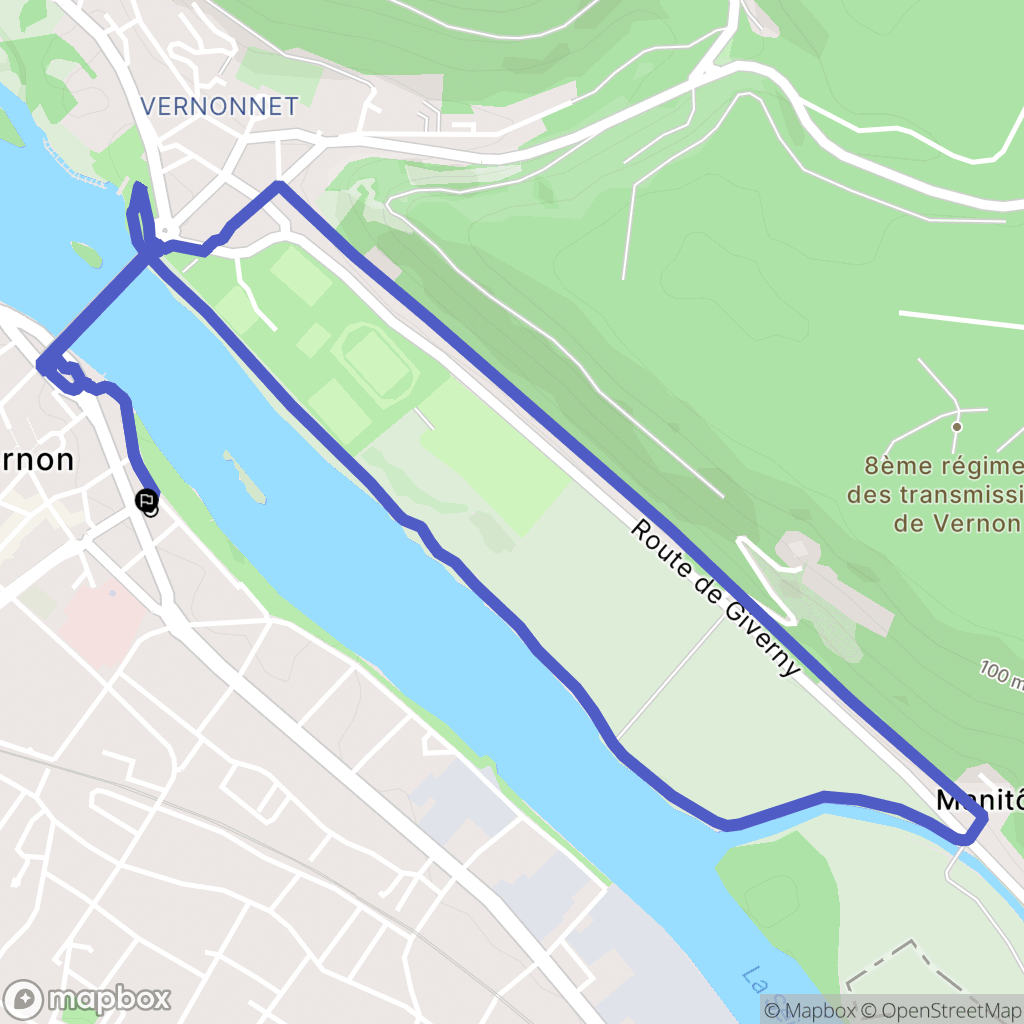 Vernon : carte du parcours de randonnée - France