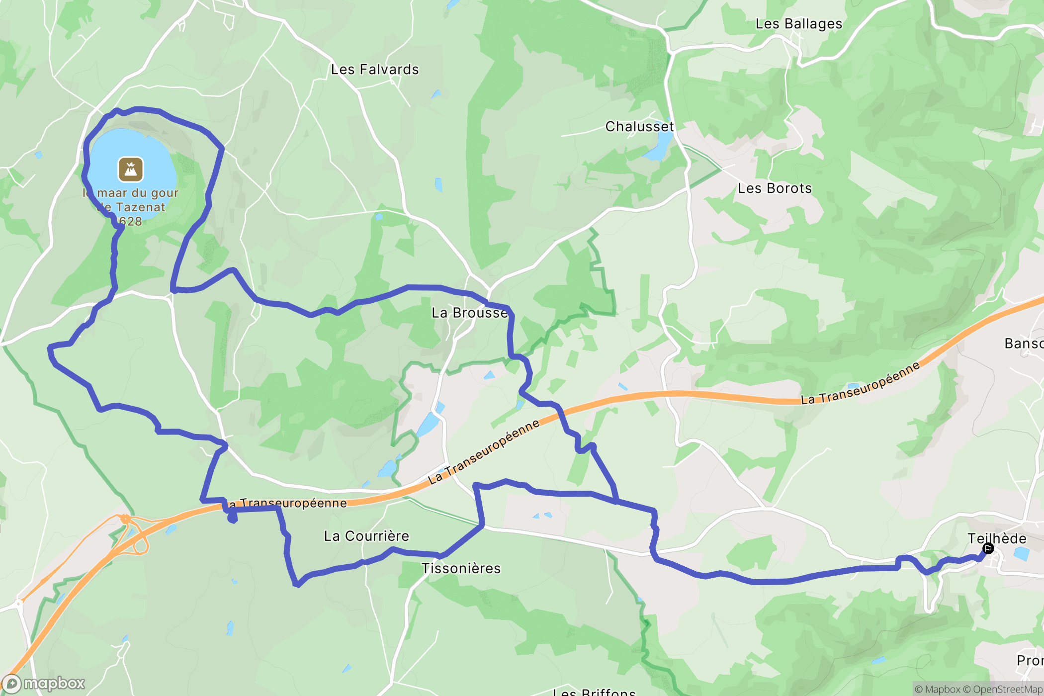 Teilhède : carte du parcours de randonnée - France