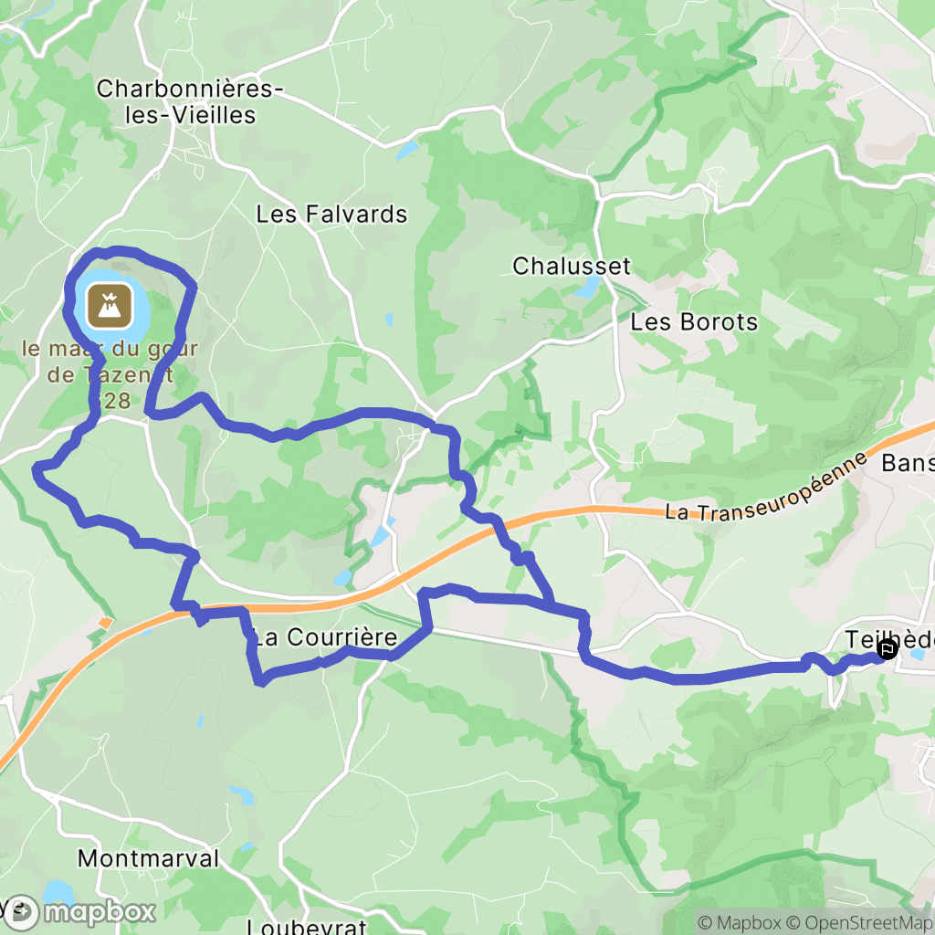 Teilhède : carte du parcours de randonnée - France