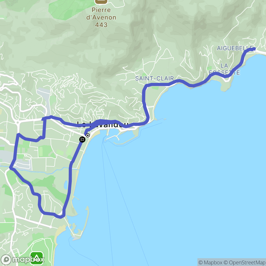 Le Lavandou : carte du parcours de randonnée - France