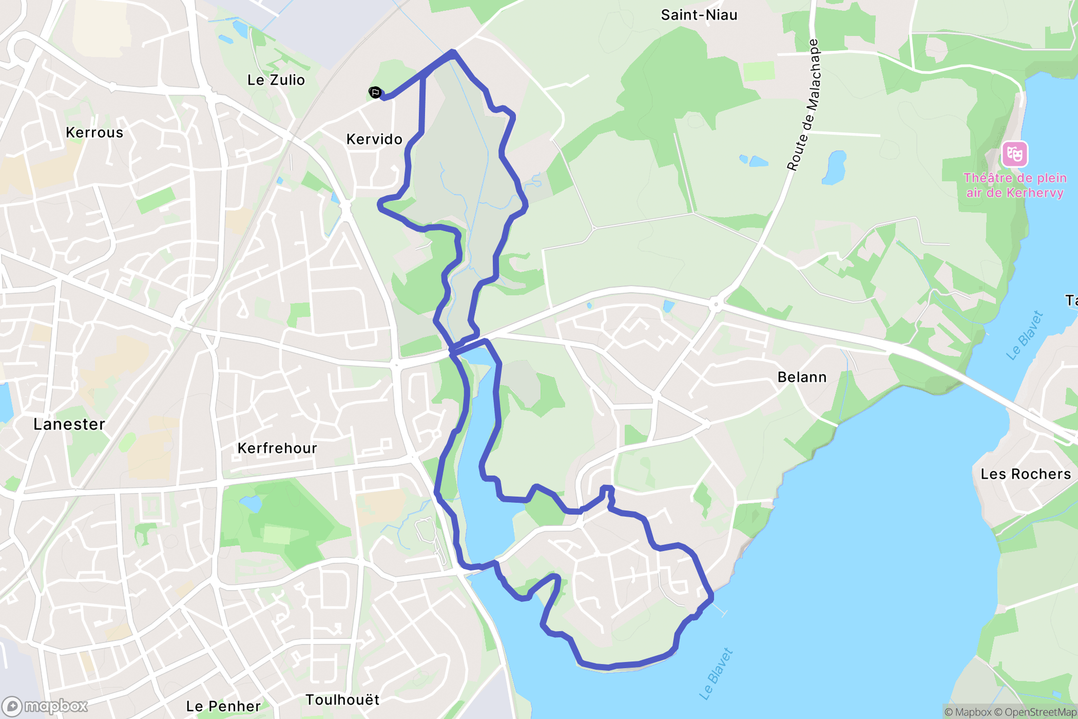 Lanester : carte du parcours de randonnée - France