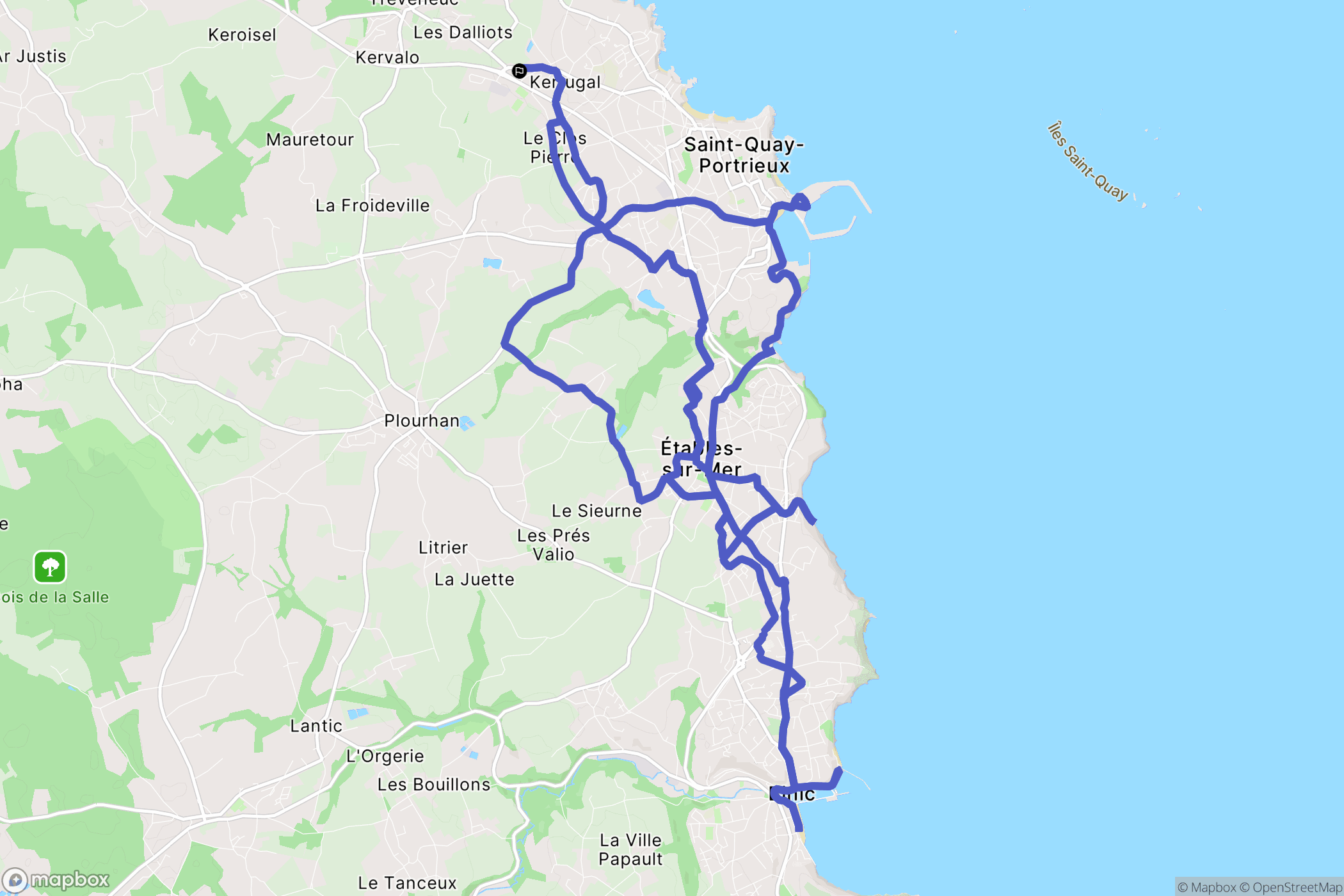 Saint-Quay-Portrieux : carte du parcours de randonnée - France