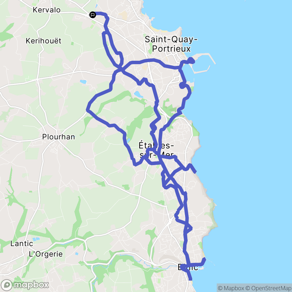 Saint-Quay-Portrieux : carte du parcours de randonnée - France