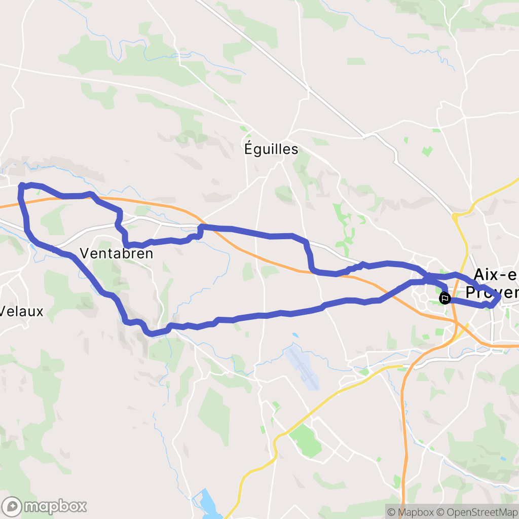 Aix-en-Provence : carte du parcours de randonnée - France