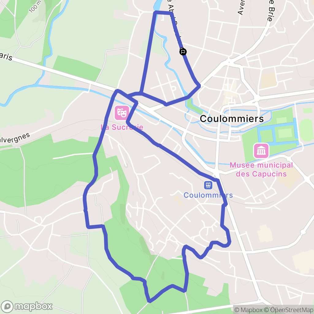Coulommiers : carte du parcours de randonnée - France