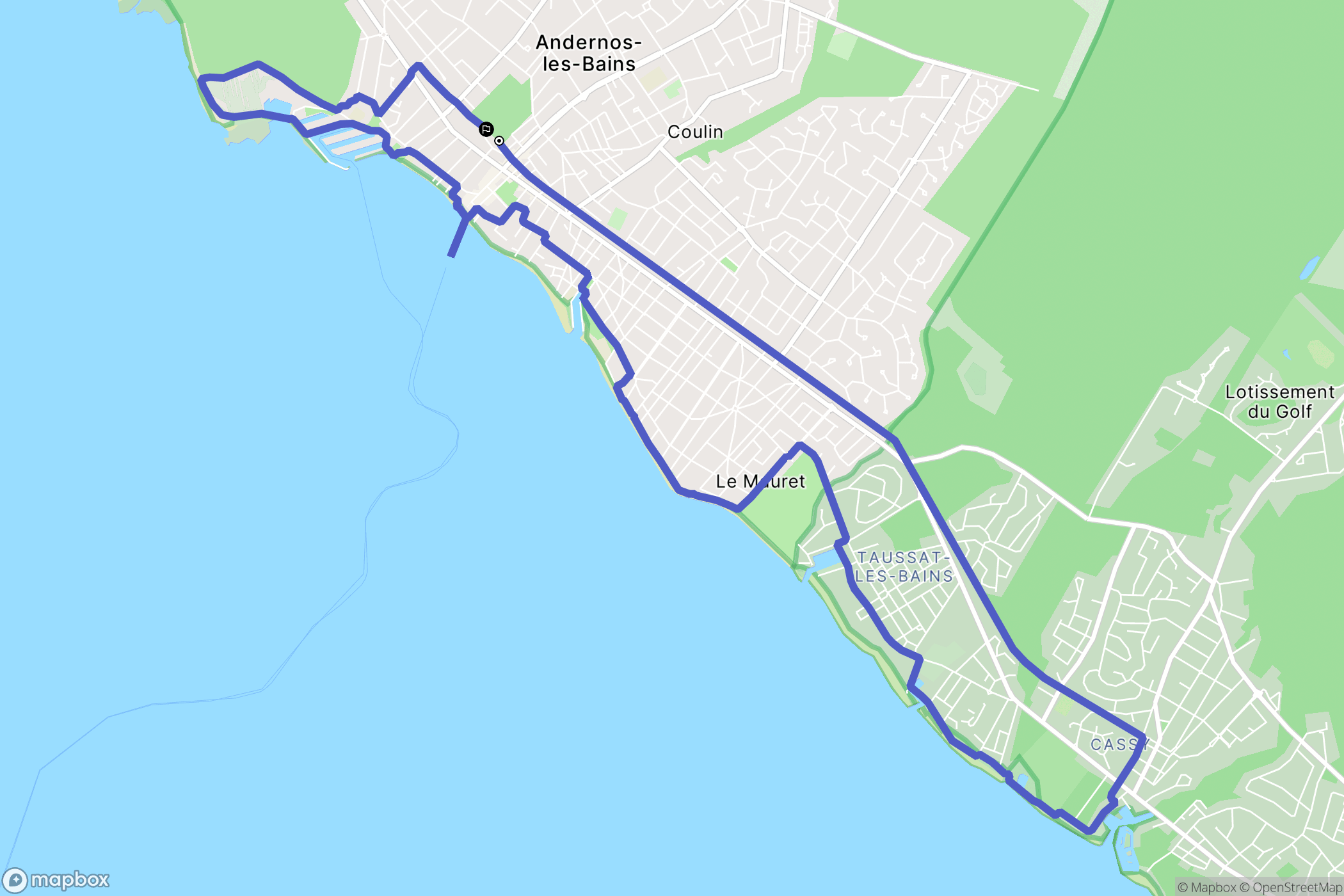 Andernos-les-Bains : carte du parcours de randonnée - France