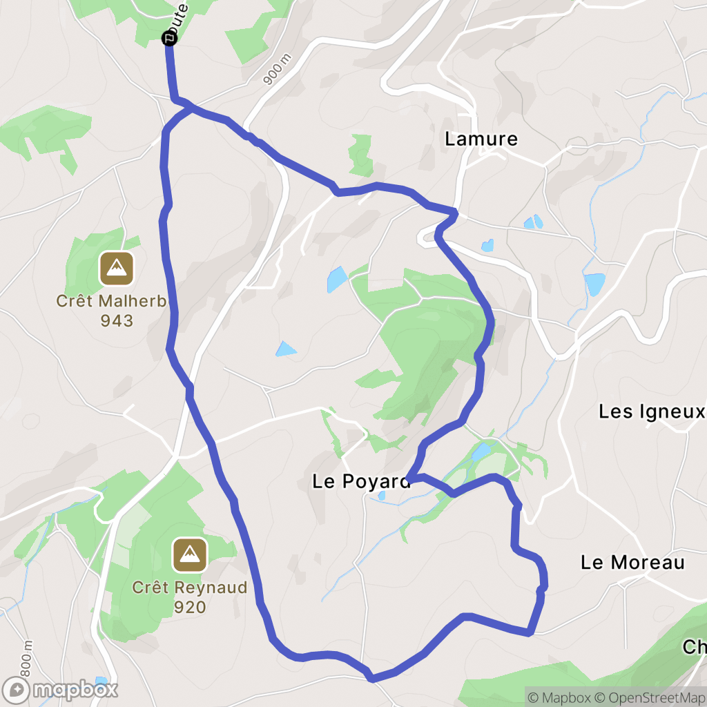 Larajasse : carte du parcours de randonnée - France