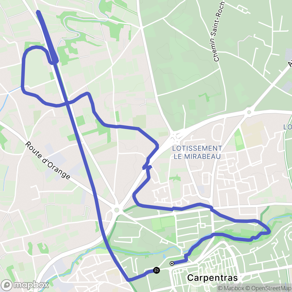 Carpentras : carte du parcours de randonnée - France