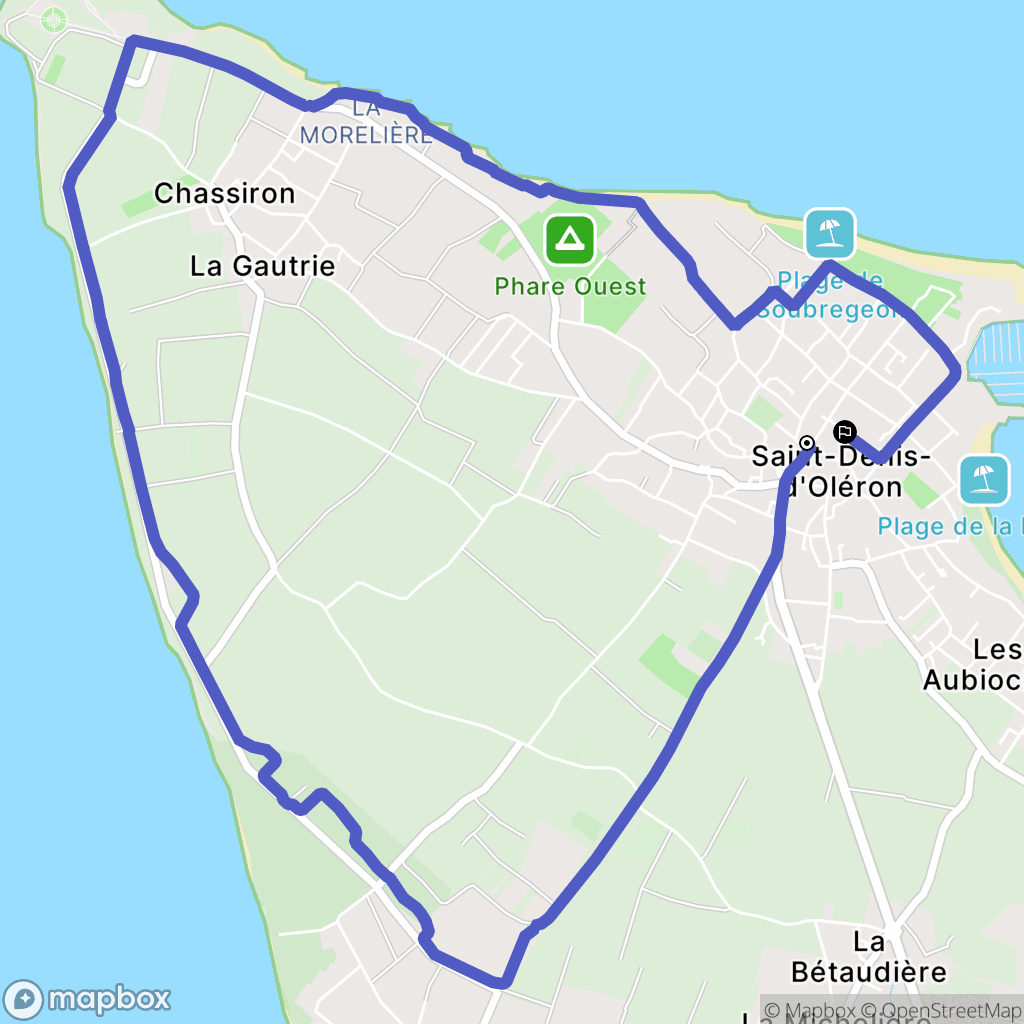 Saint-Denis-d'Oléron : carte du parcours de randonnée - France