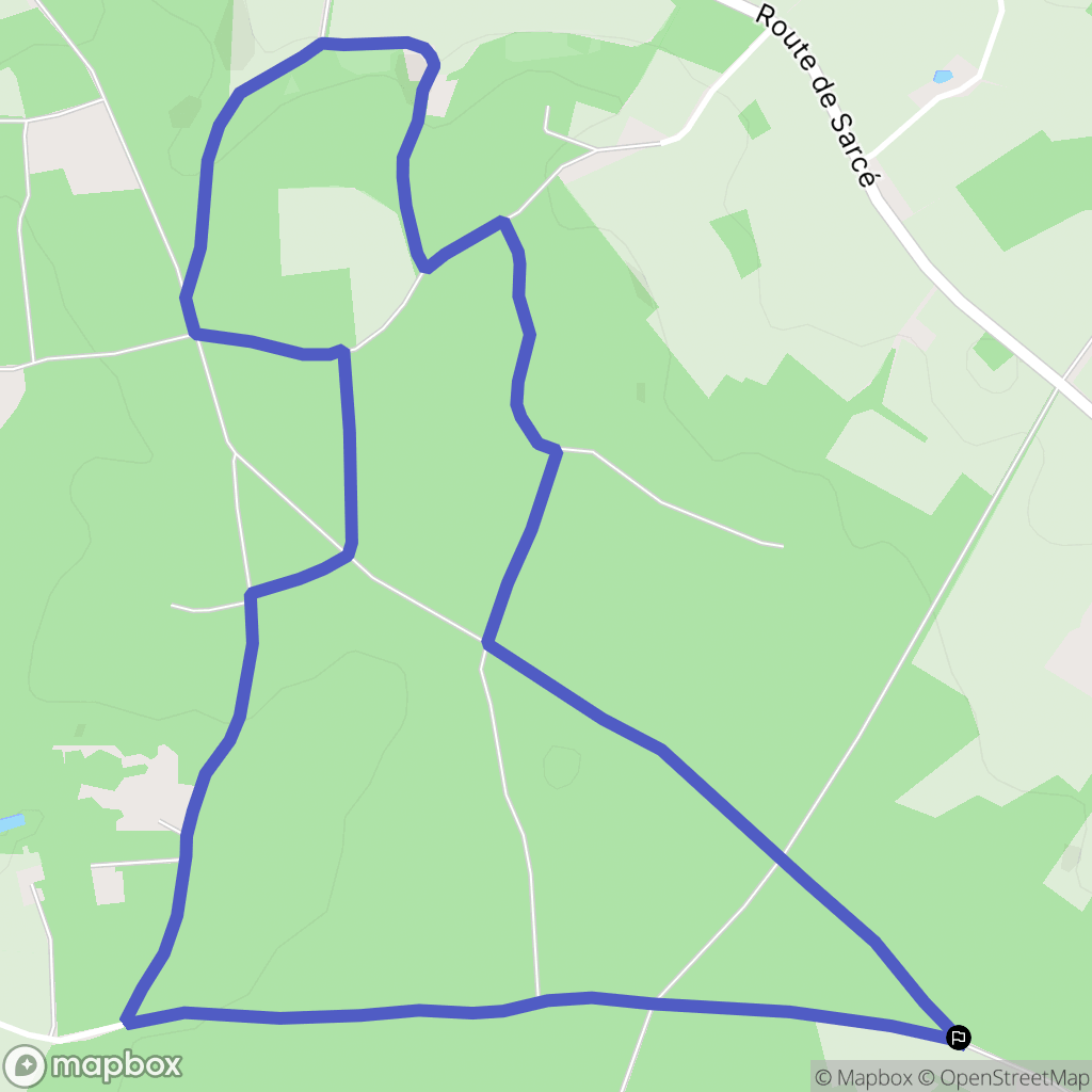Sarcé : carte du parcours de randonnée - France