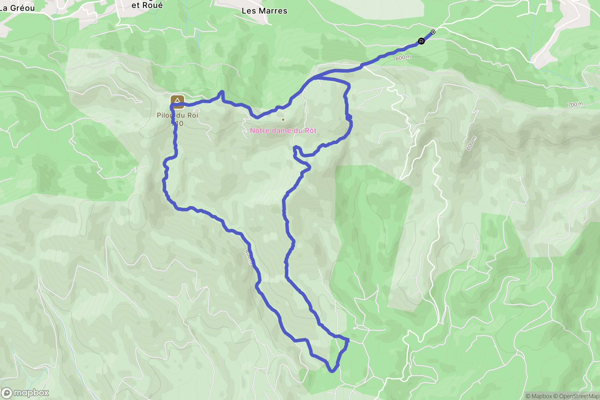 Mimet : carte du parcours de randonnée - France