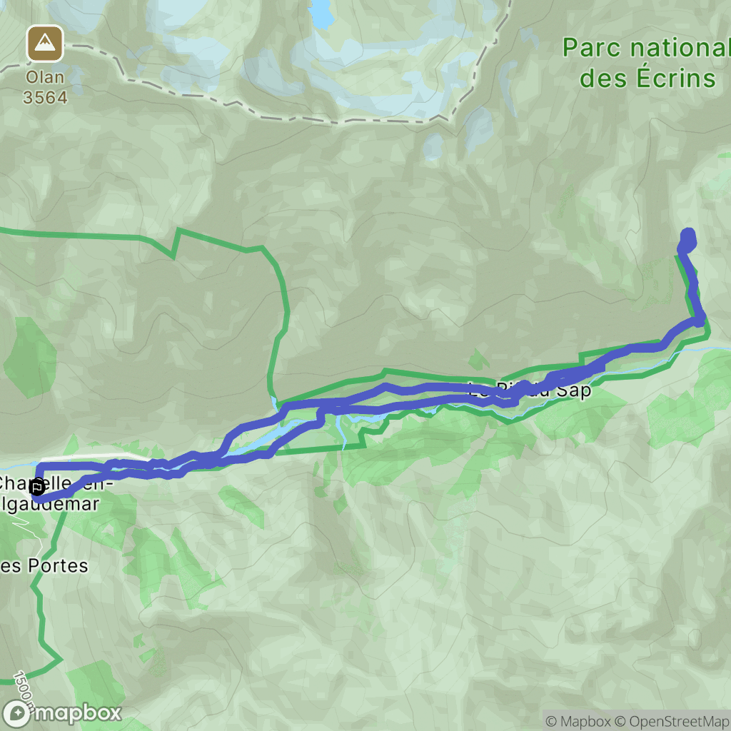 La Chapelle-en-Valgaudémar : carte du parcours de randonnée - France