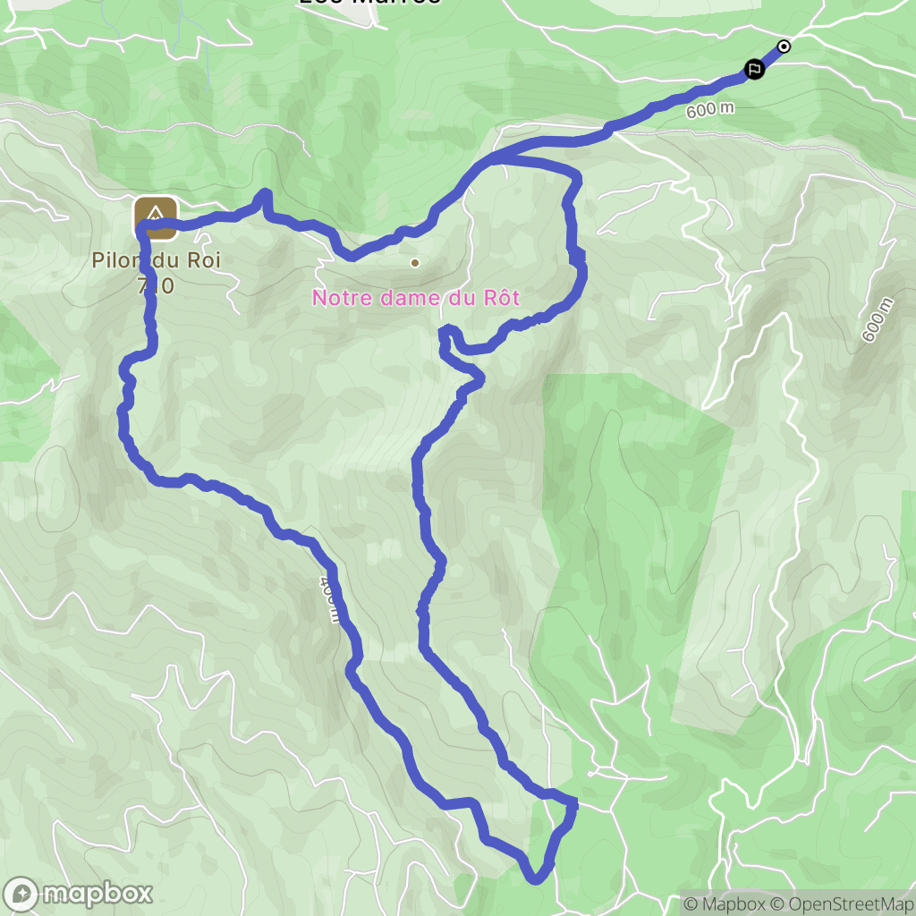 Mimet : carte du parcours de randonnée - France