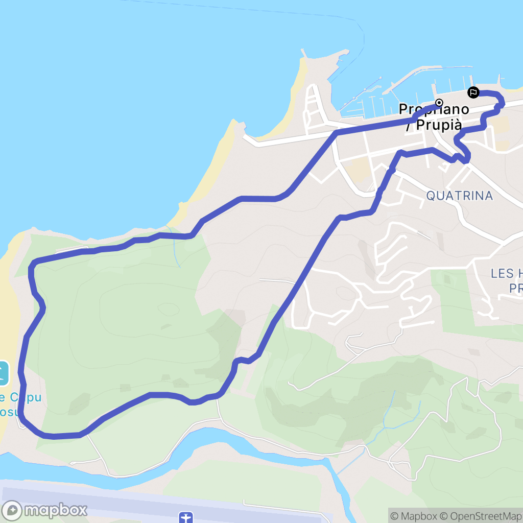Propriano : carte du parcours de randonnée - France