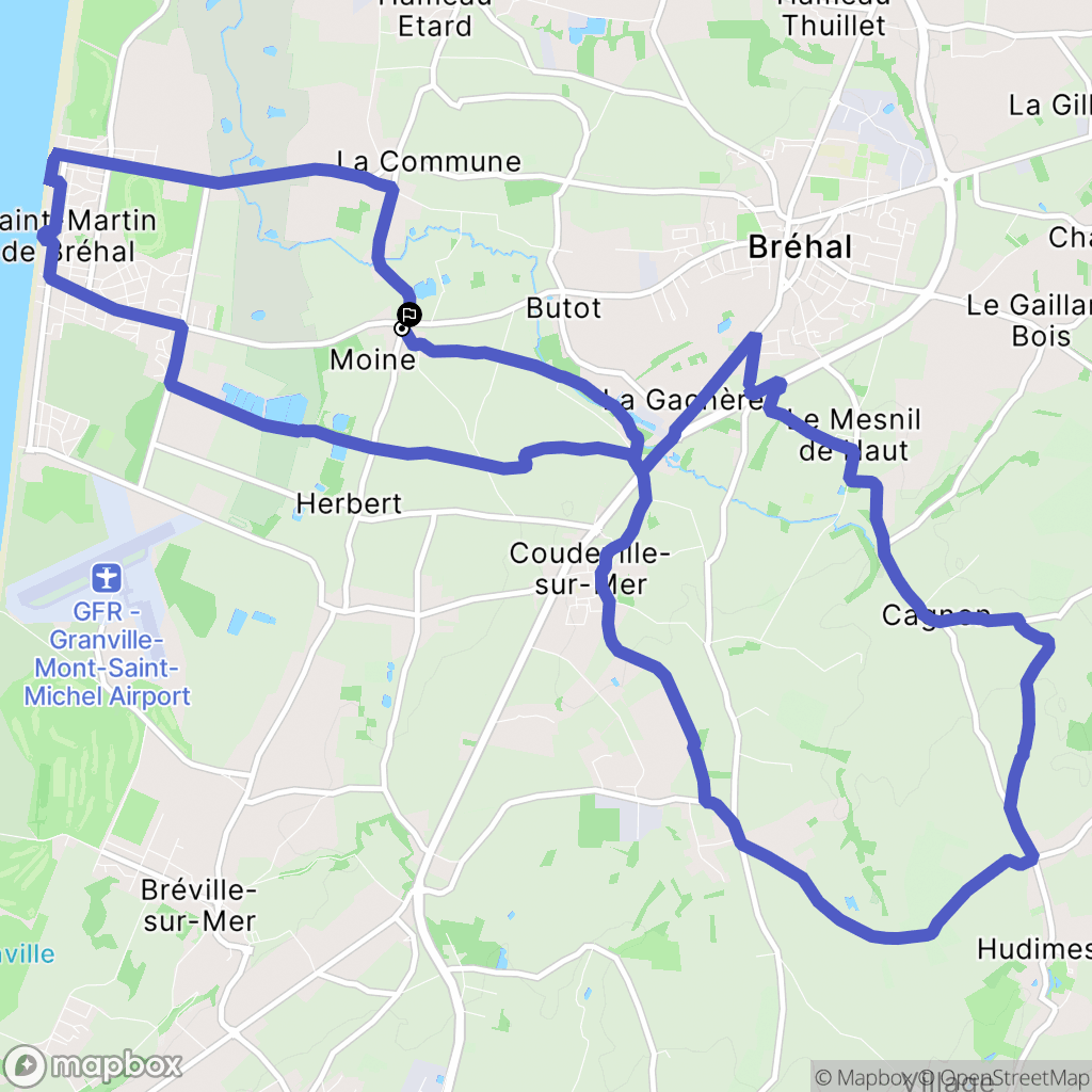 Bréhal : carte du parcours de randonnée - France
