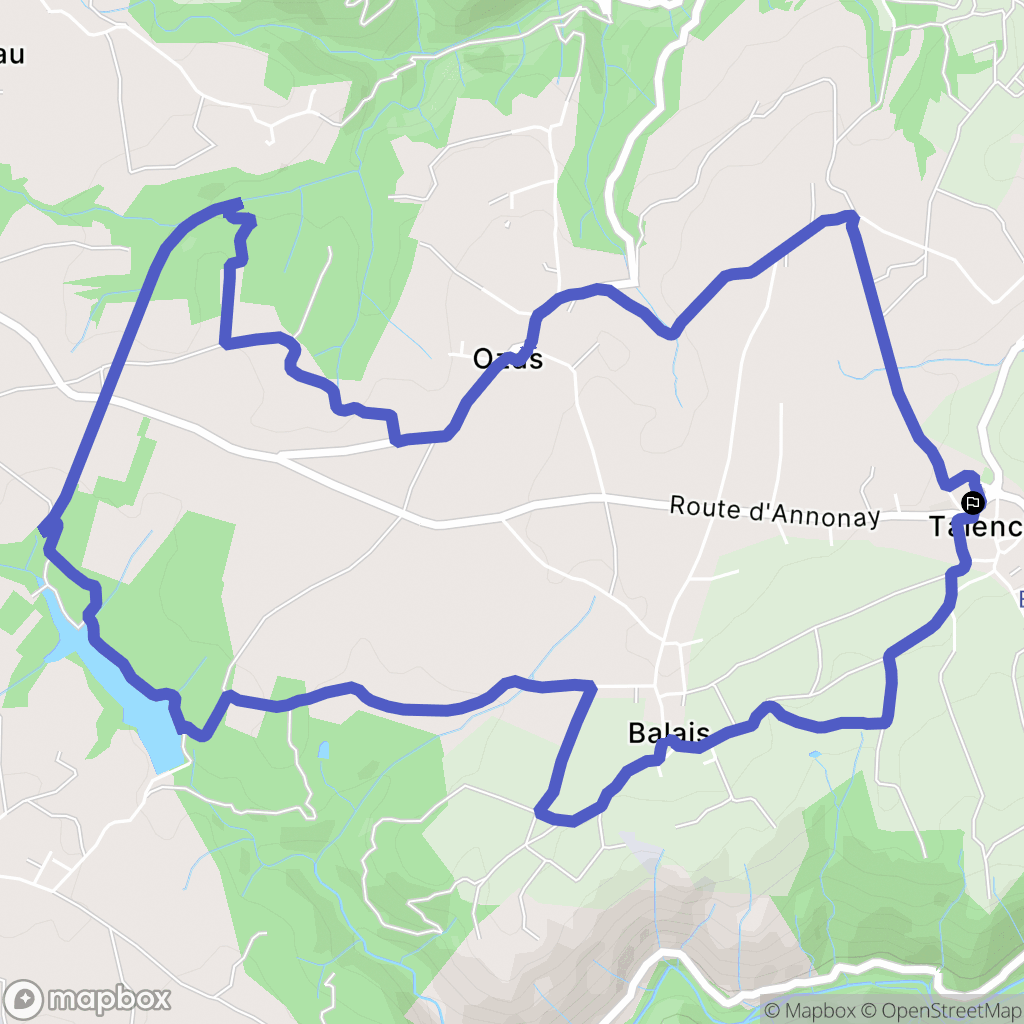 Talencieux : carte du parcours de randonnée - France