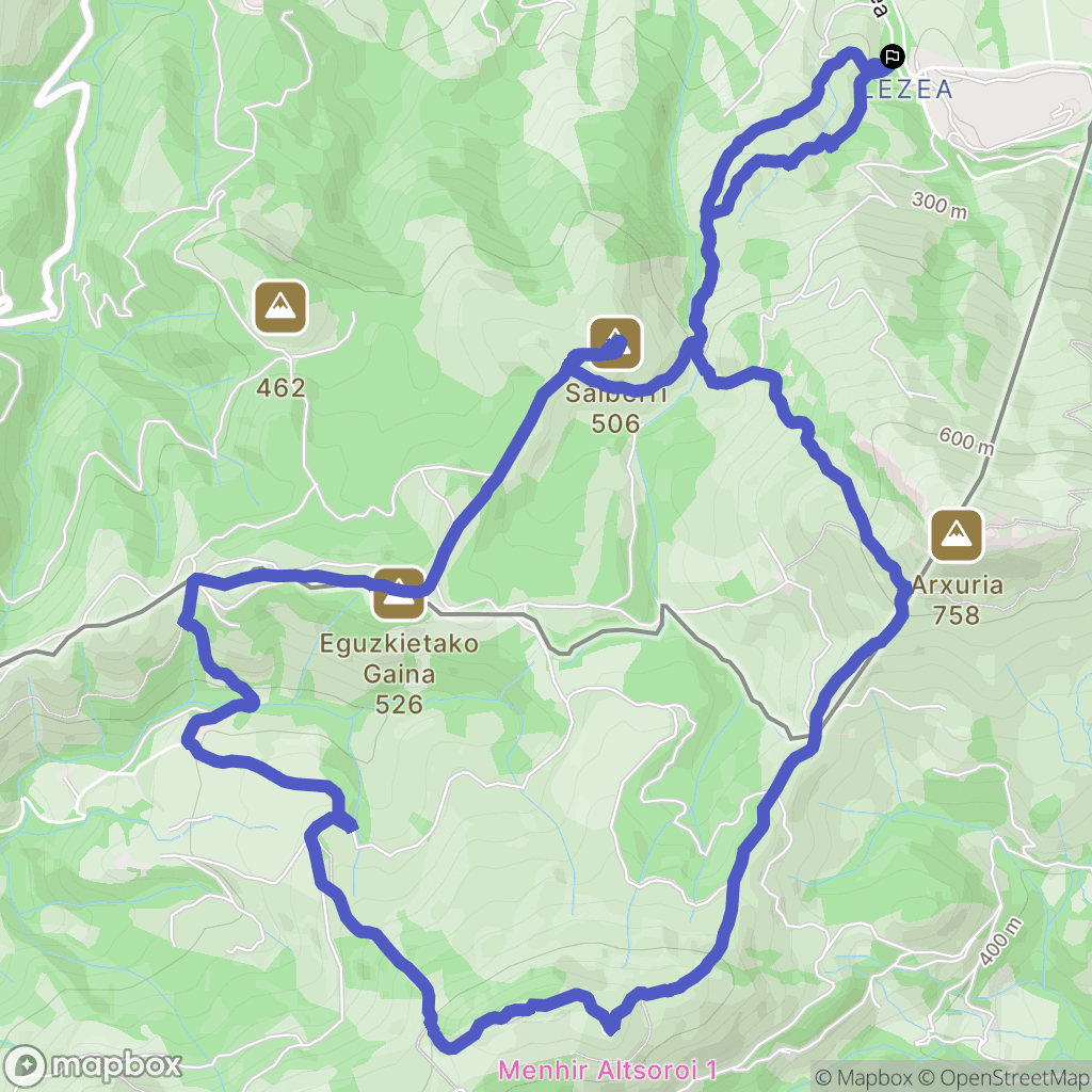 Sare : carte du parcours de randonnée - France