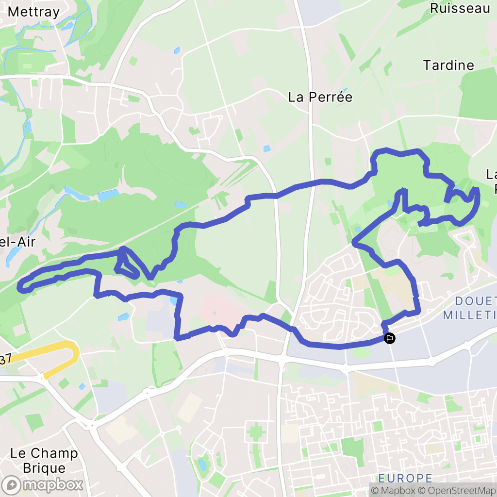 Tours : carte du parcours de randonnée - France