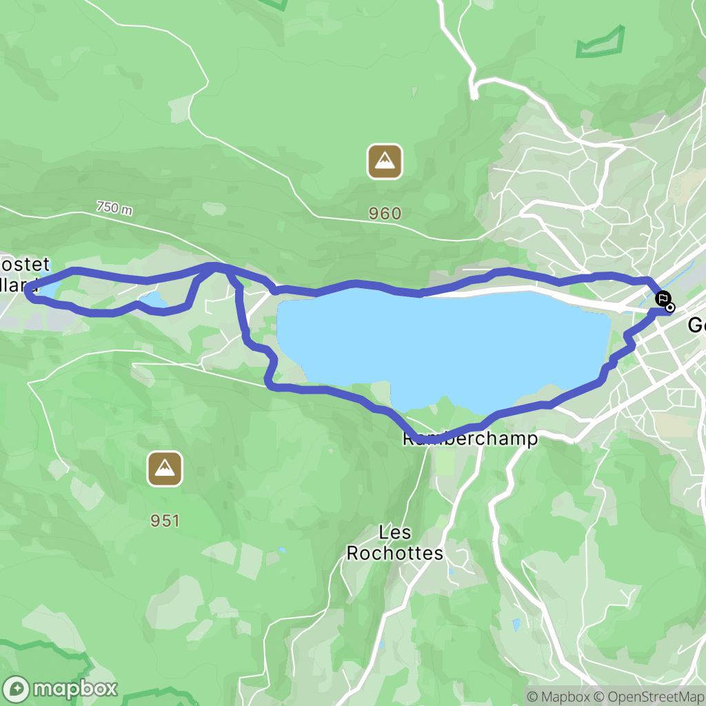 Gérardmer : carte du parcours de randonnée - France