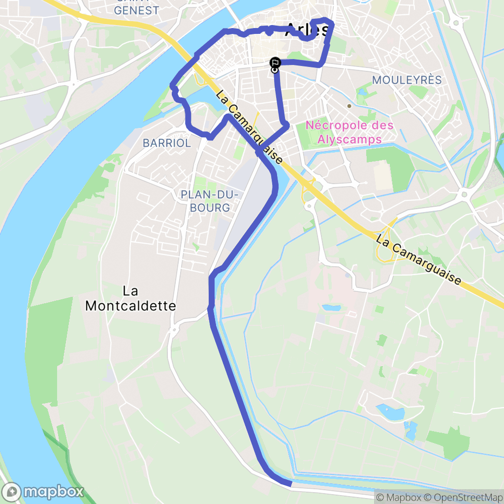 Arles : carte du parcours de randonnée - France