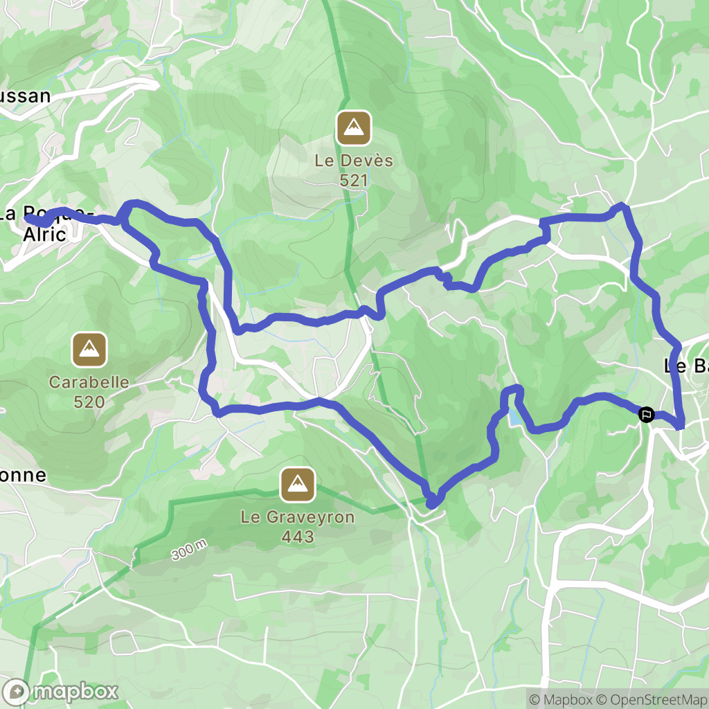 Le Barroux : carte du parcours de randonnée - France