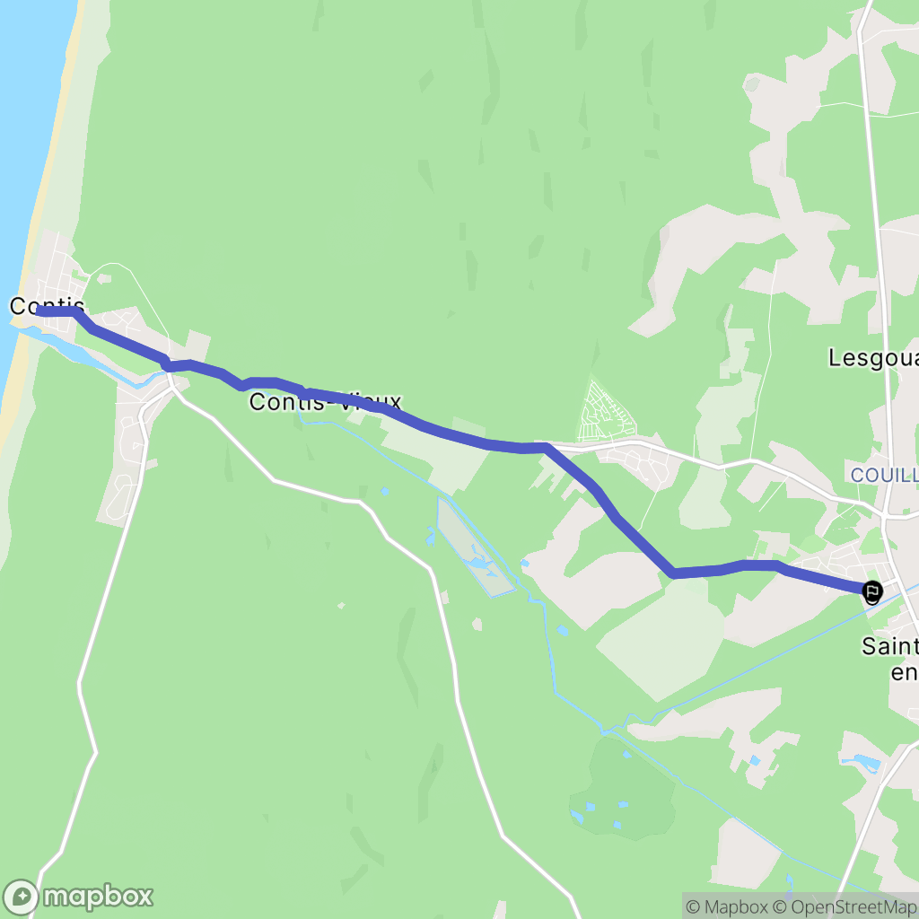 Saint-Julien-en-Born : carte du parcours de randonnée - France