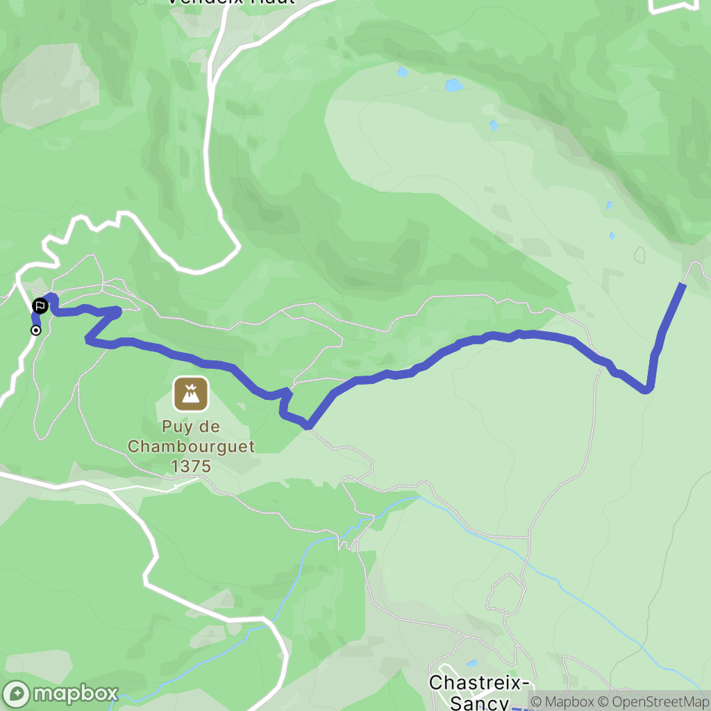 La Tour-d'Auvergne : carte du parcours de randonnée - France