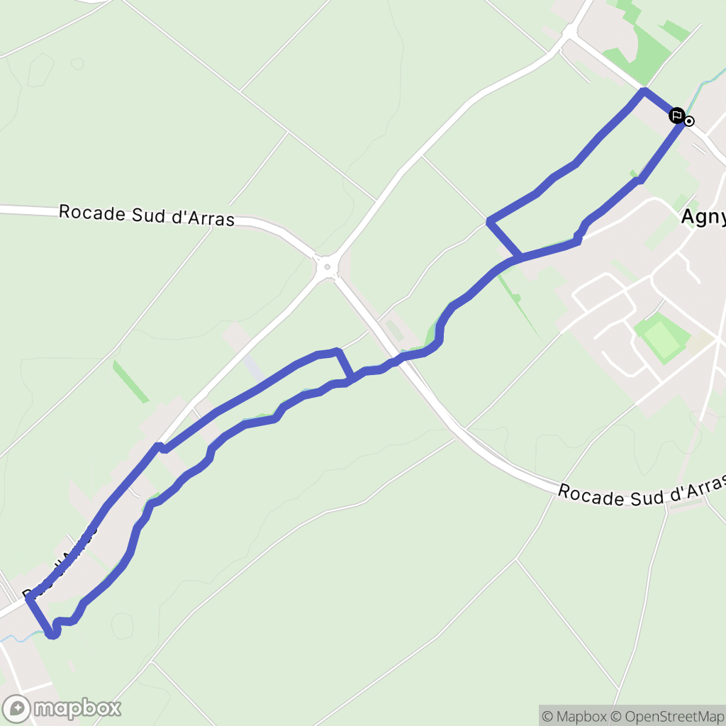 Agny : carte du parcours de randonnée - France