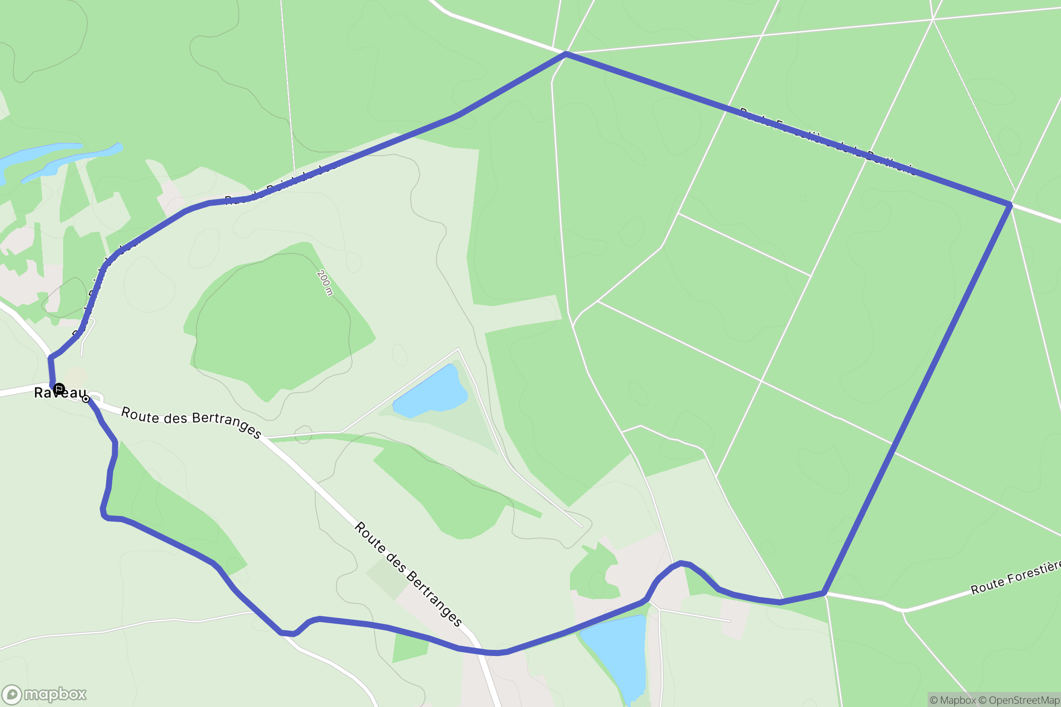 Raveau : carte du parcours de randonnée - France