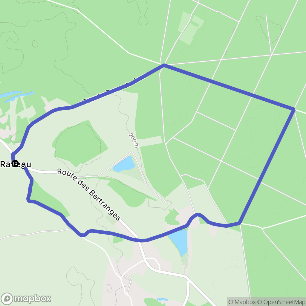 Raveau : carte du parcours de randonnée - France