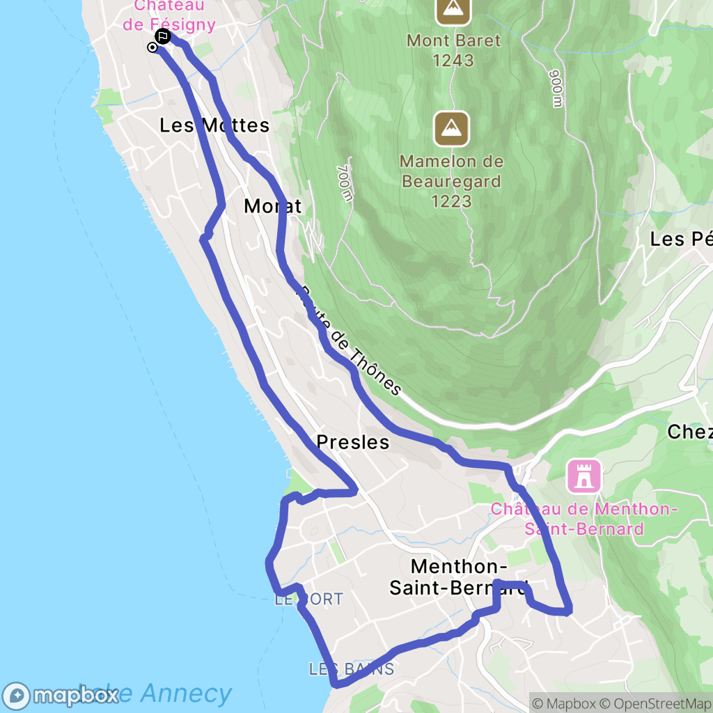 Veyrier-du-Lac : carte du parcours de randonnée - France
