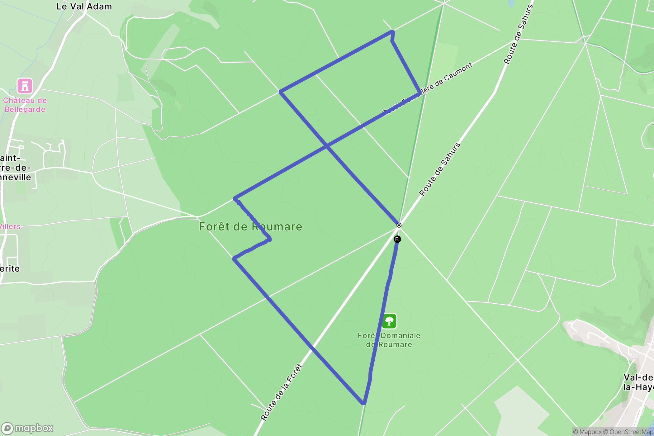 Quevillon : carte du parcours de randonnée - France