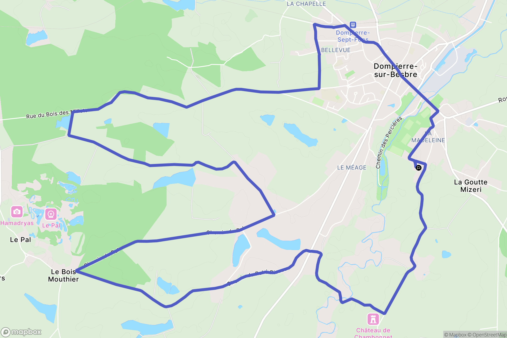 Dompierre-sur-Besbre : carte du parcours de randonnée - France