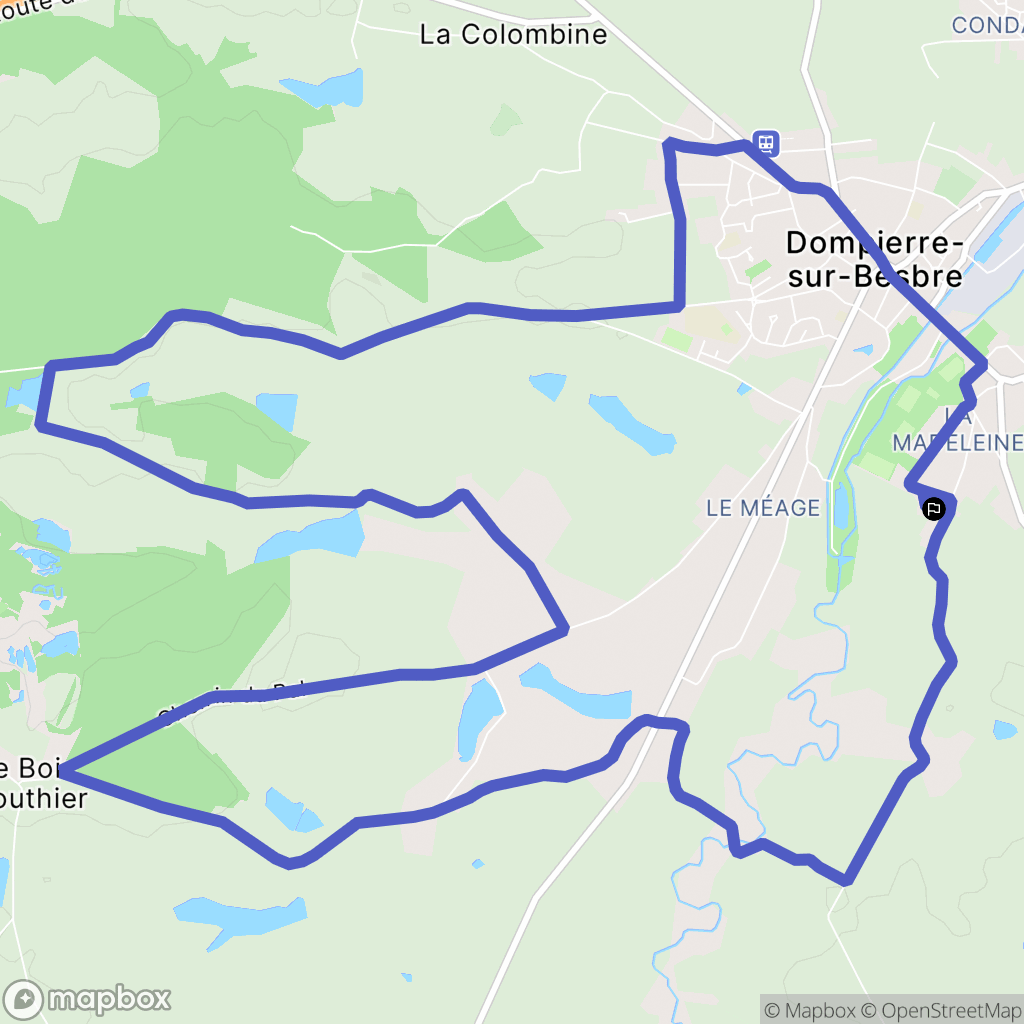 Dompierre-sur-Besbre : carte du parcours de randonnée - France