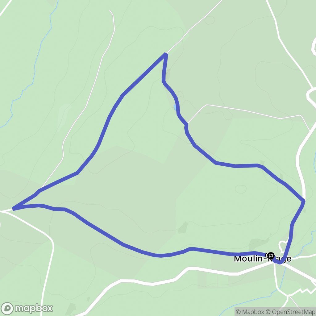 Moulin-Mage : carte du parcours de randonnée - France