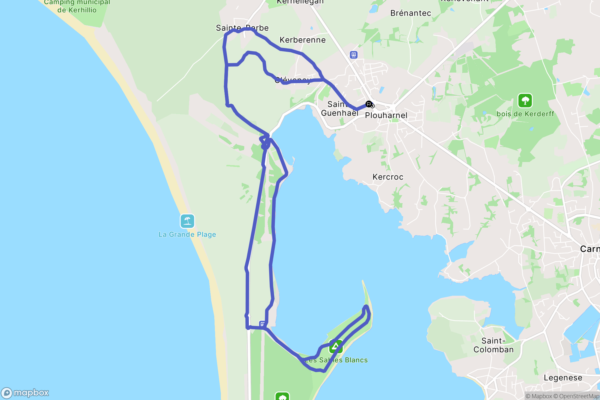 Plouharnel : carte du parcours de randonnée - France