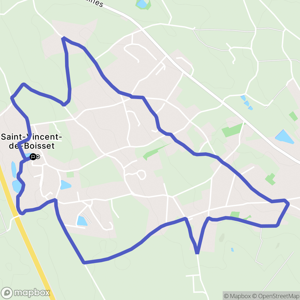 Saint-Vincent-de-Boisset : carte du parcours de randonnée - France