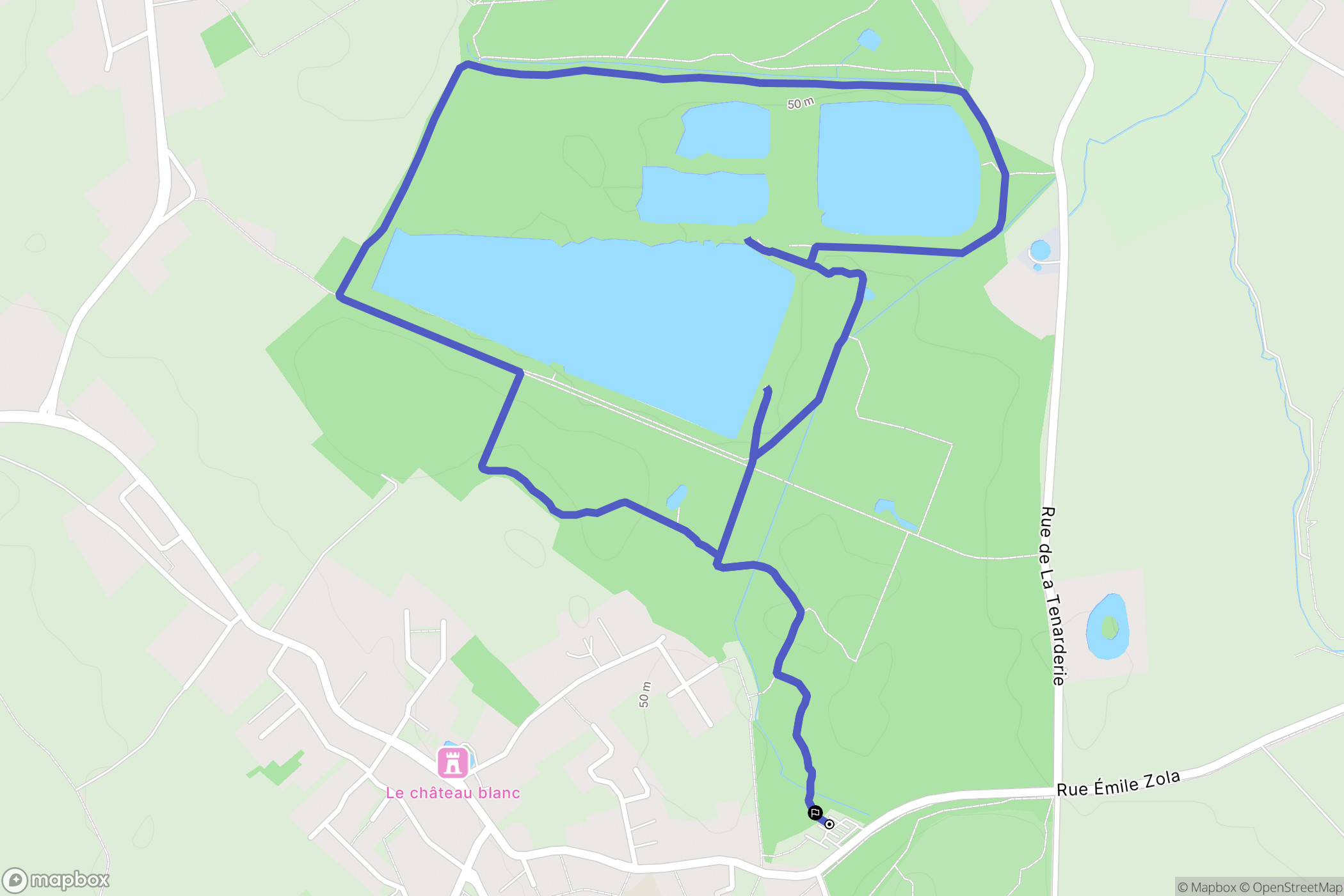 Thumeries : carte du parcours de randonnée - France