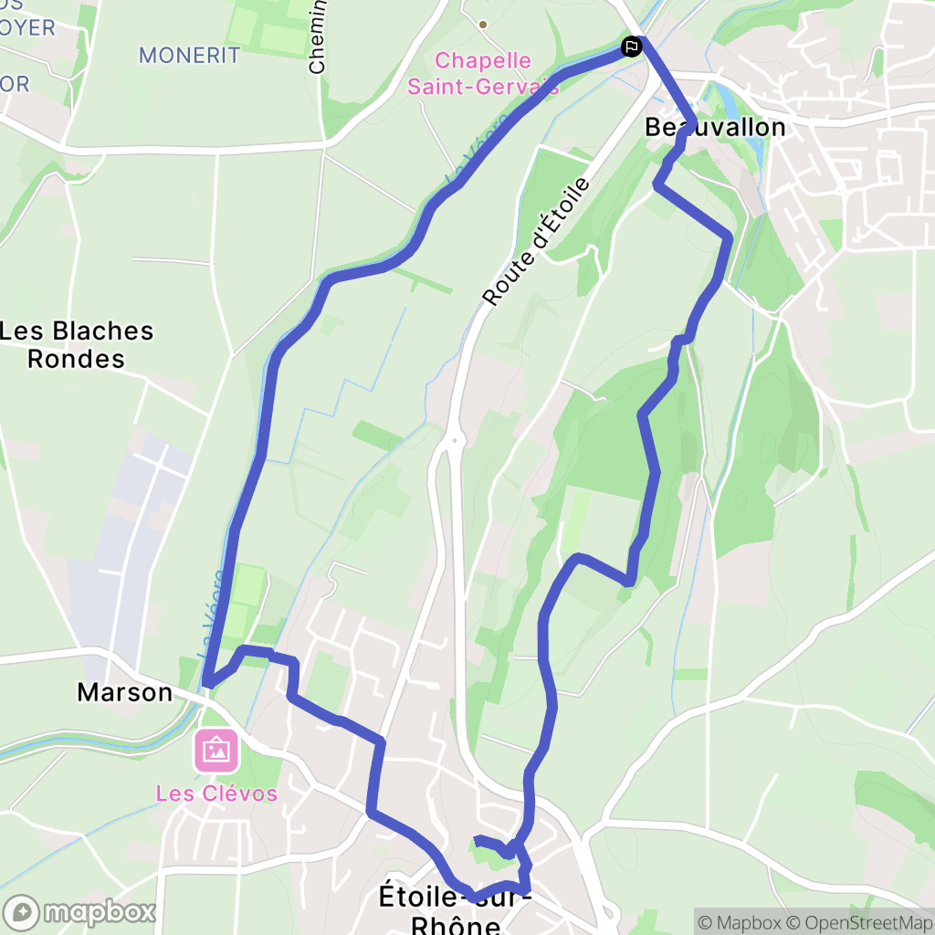 Beauvallon : carte du parcours de randonnée - France