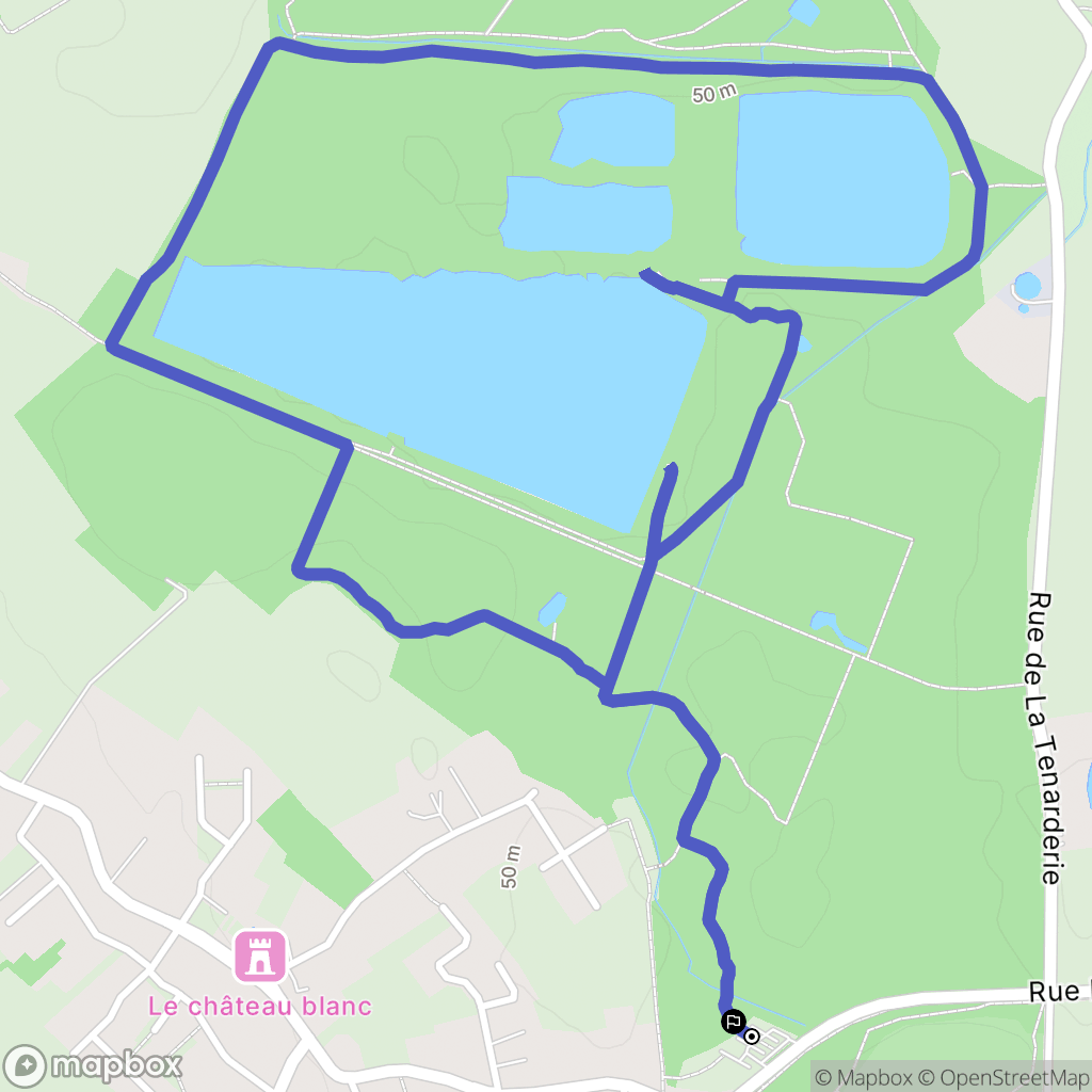 Thumeries : carte du parcours de randonnée - France