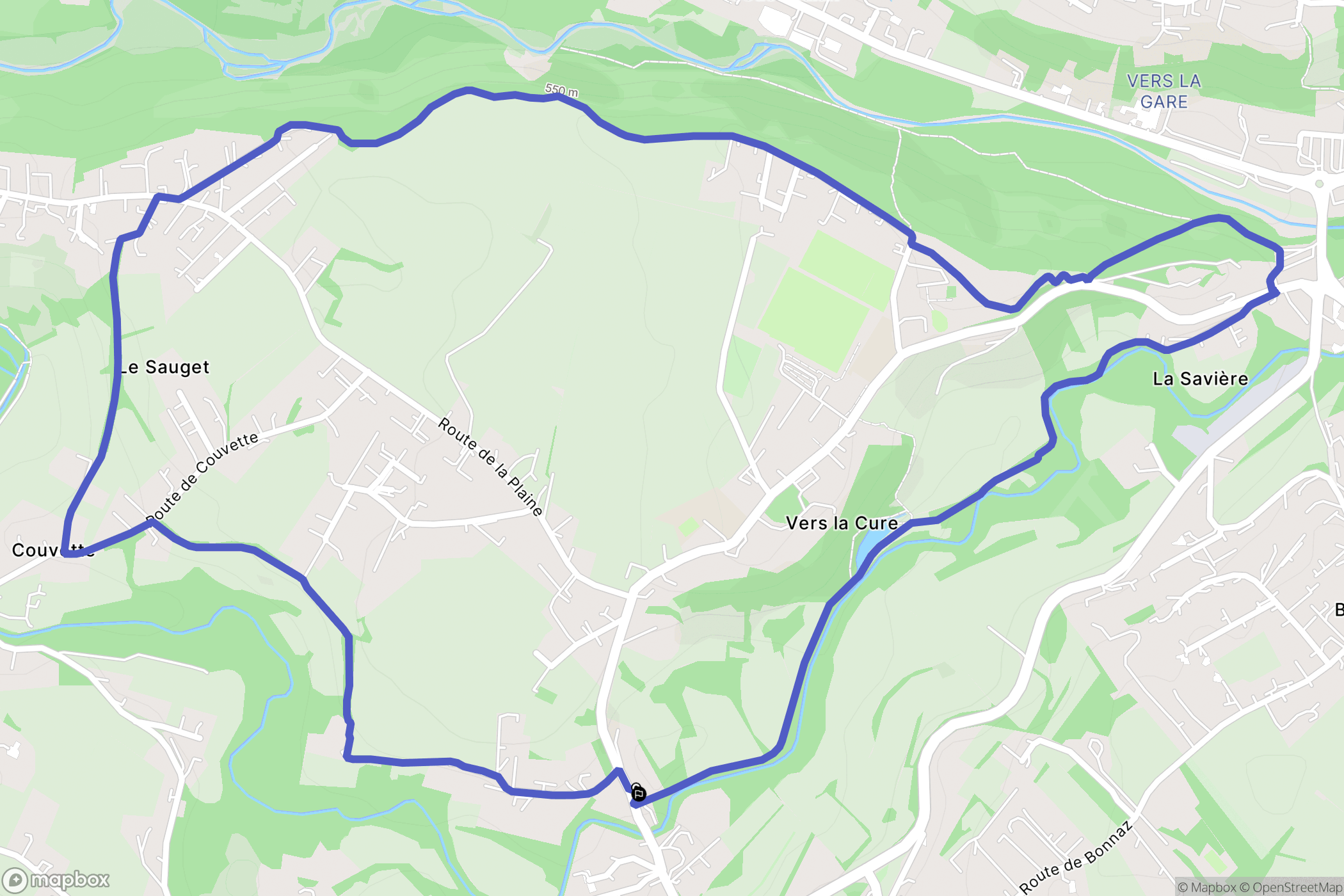 Fillinges : carte du parcours de randonnée - France