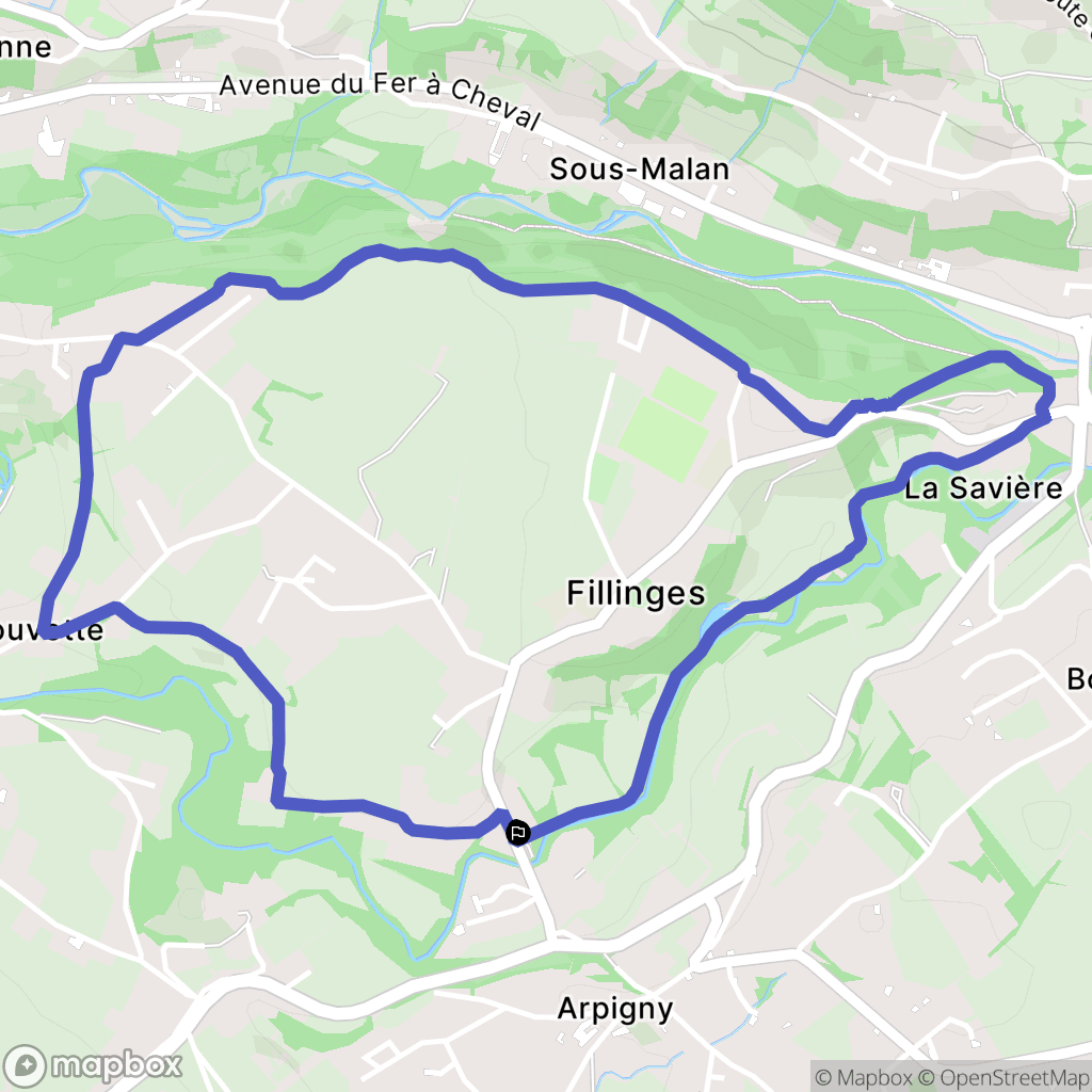 Fillinges : carte du parcours de randonnée - France