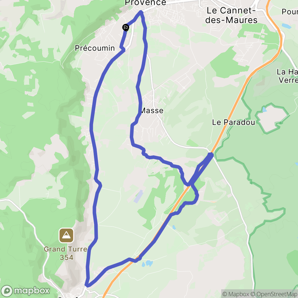 Le Luc : carte du parcours de randonnée - France