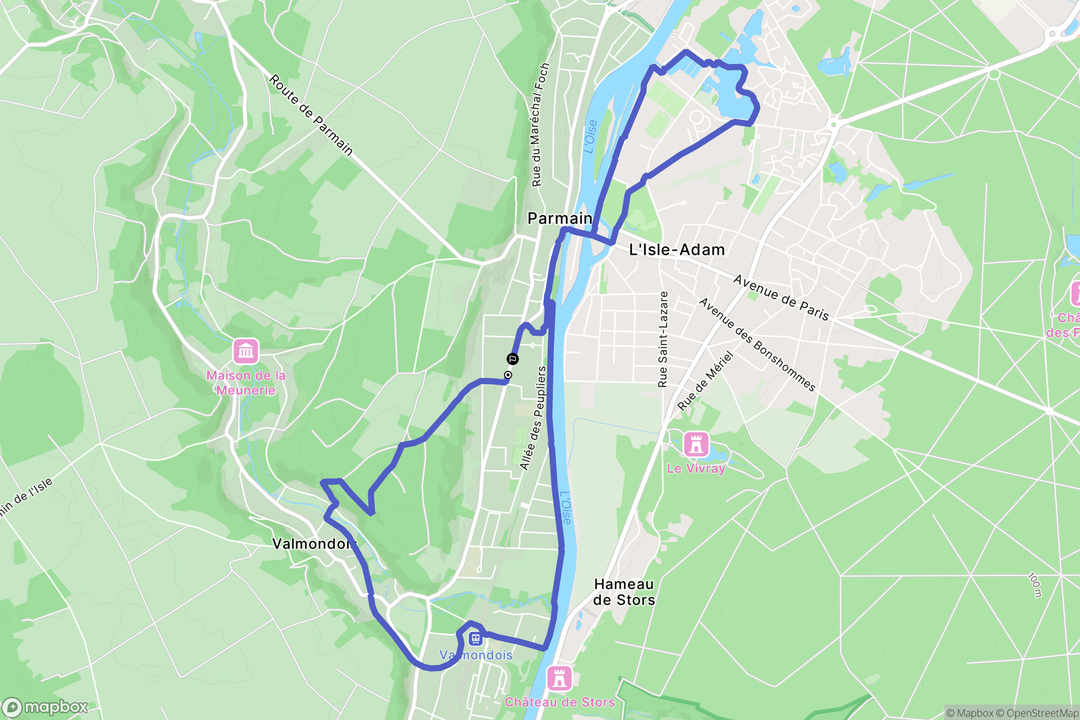 Parmain : carte du parcours de randonnée - France